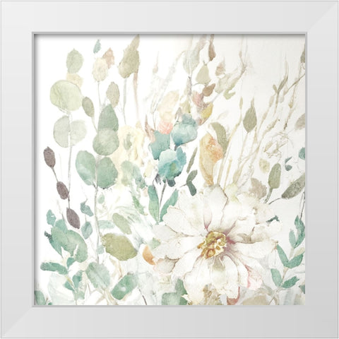 Soft Touches One White Modern Wood Framed Art Print by Sasha