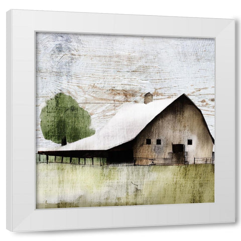The White Barn II White Modern Wood Framed Art Print by Sasha