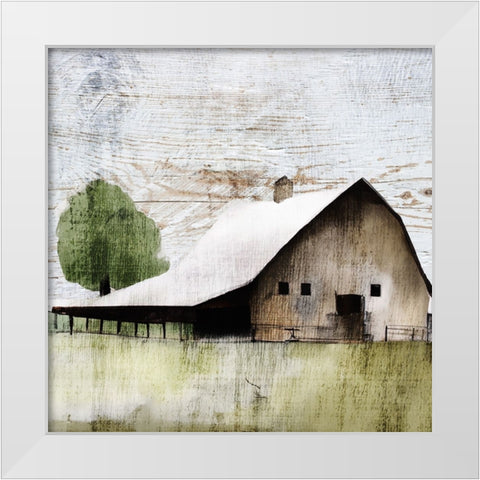 The White Barn II White Modern Wood Framed Art Print by Sasha