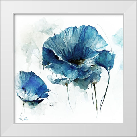 Sky Poppies I White Modern Wood Framed Art Print by Sasha