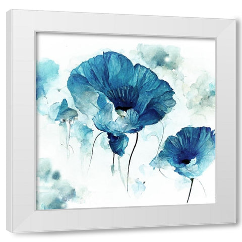 Sky Poppies II White Modern Wood Framed Art Print by Sasha