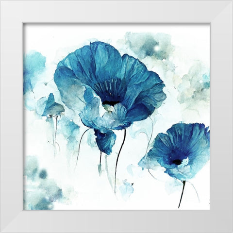 Sky Poppies II White Modern Wood Framed Art Print by Sasha
