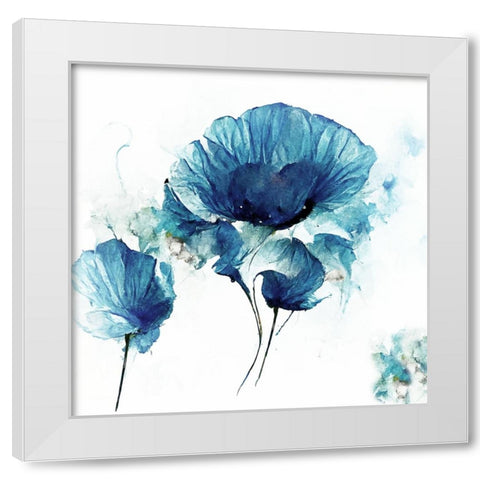 Sky Poppies III White Modern Wood Framed Art Print by Sasha