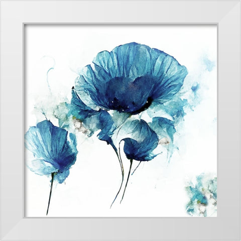 Sky Poppies III White Modern Wood Framed Art Print by Sasha