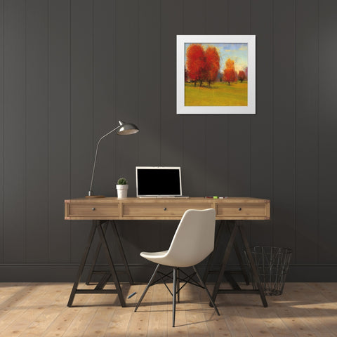Vermilion White Modern Wood Framed Art Print by Sasha