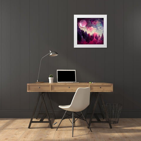 Impossible Forest White Modern Wood Framed Art Print by Sasha