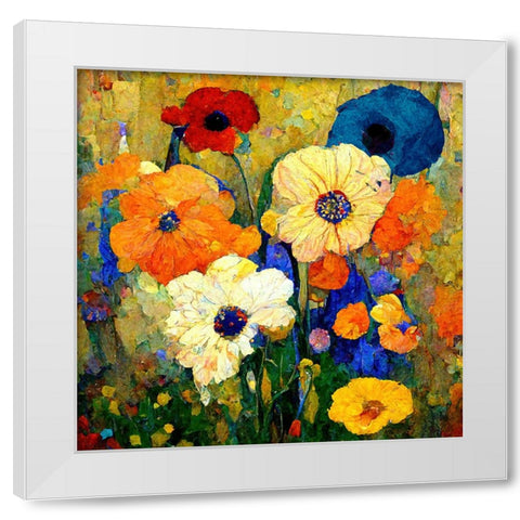 Sashas Garden II White Modern Wood Framed Art Print by Sasha
