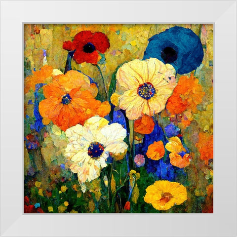 Sashas Garden II White Modern Wood Framed Art Print by Sasha