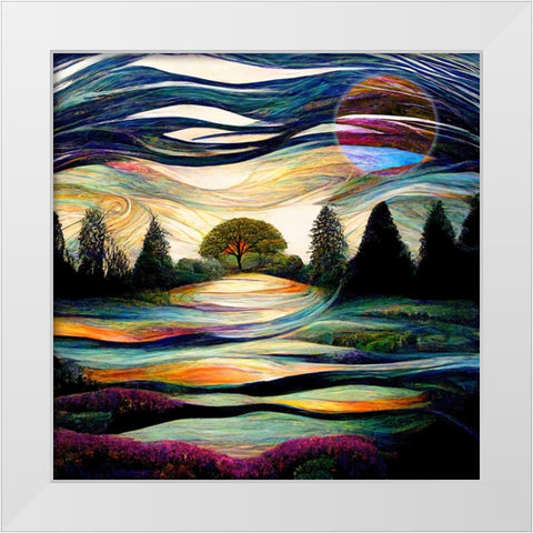 Madame Moon White Modern Wood Framed Art Print by Sasha
