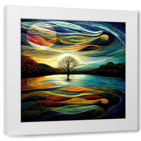 Madame Moon II White Modern Wood Framed Art Print by Sasha