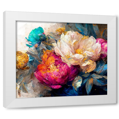 Peony Opera II White Modern Wood Framed Art Print by Sasha