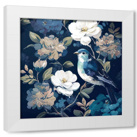 Azul I White Modern Wood Framed Art Print by Sasha