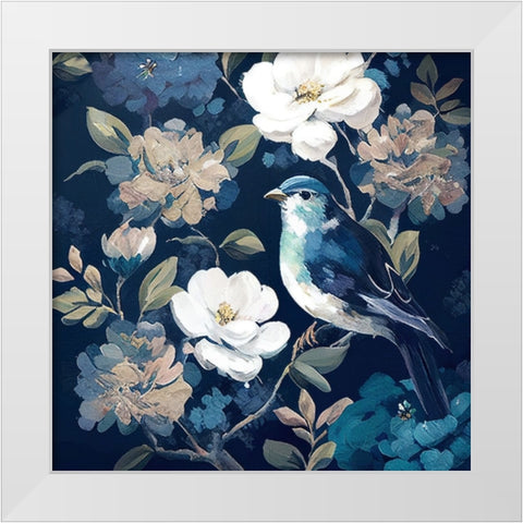 Azul I White Modern Wood Framed Art Print by Sasha