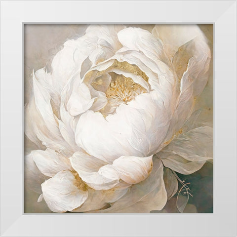 Peony Poses I White Modern Wood Framed Art Print by Sasha