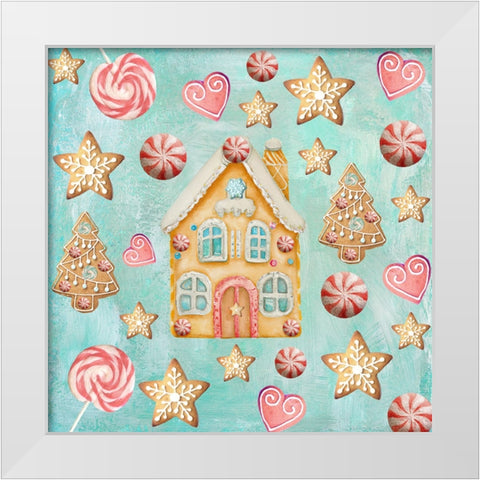 Gingerbread Land I White Modern Wood Framed Art Print by Sasha