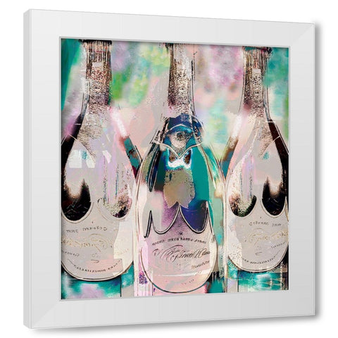 Bubbles and Shimmer White Modern Wood Framed Art Print by Sasha