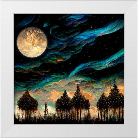Fairy Forest III White Modern Wood Framed Art Print by Sasha