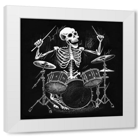 Skeleton II White Modern Wood Framed Art Print by Sasha