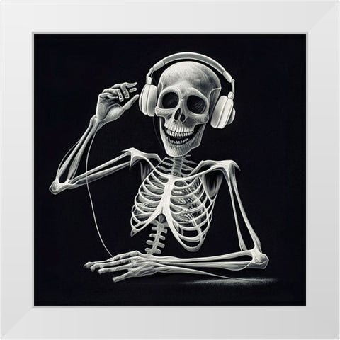 Skeleton VII White Modern Wood Framed Art Print by Sasha