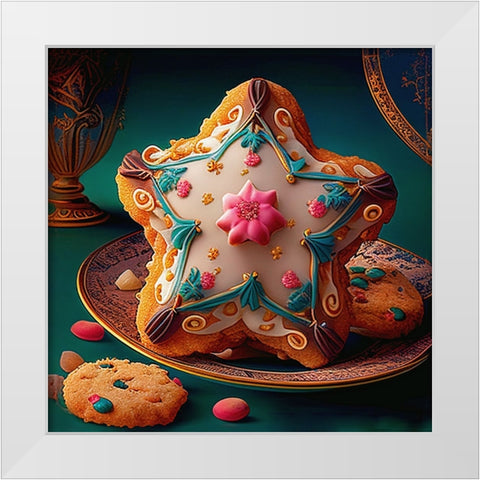 Delphines Bakery V White Modern Wood Framed Art Print by Sasha