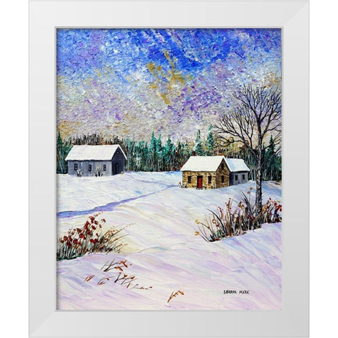 Almost Dusk White Modern Wood Framed Art Print by Mark, Sharon