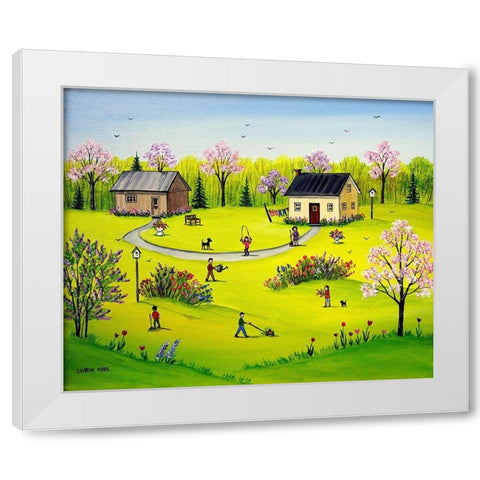 Beautiful Day White Modern Wood Framed Art Print by Mark, Sharon