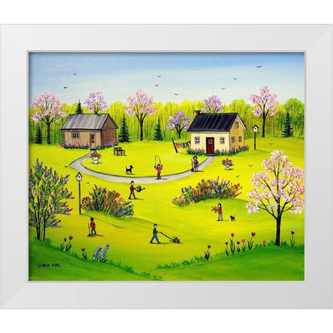 Beautiful Day White Modern Wood Framed Art Print by Mark, Sharon