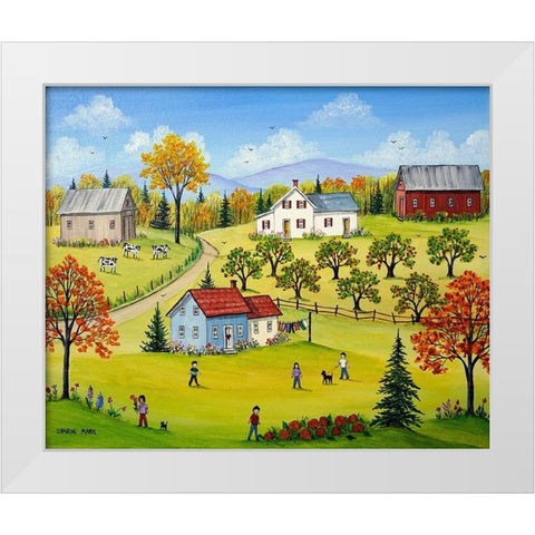 By the Apple Orchard White Modern Wood Framed Art Print by Mark, Sharon