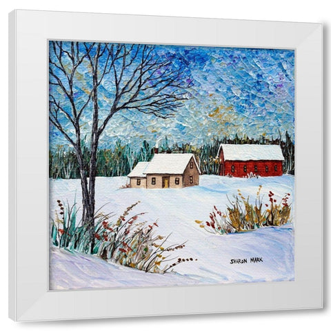 Snow Drift White Modern Wood Framed Art Print by Mark, Sharon