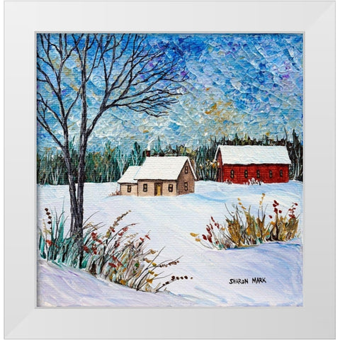 Snow Drift White Modern Wood Framed Art Print by Mark, Sharon
