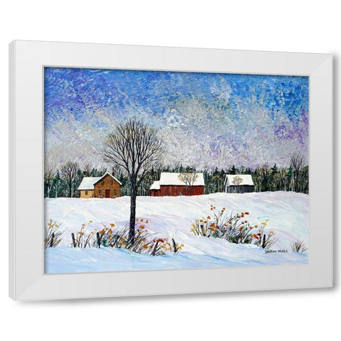 Snow Field White Modern Wood Framed Art Print by Mark, Sharon