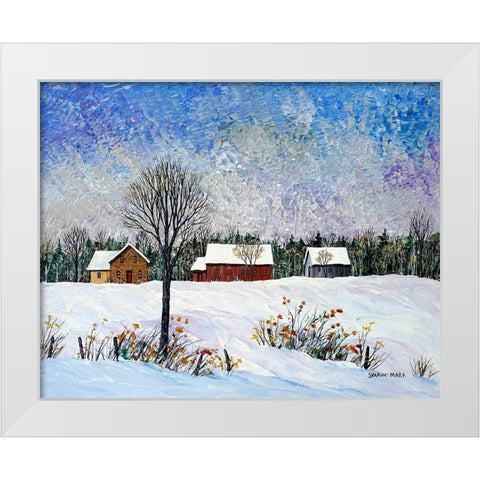 Snow Field White Modern Wood Framed Art Print by Mark, Sharon