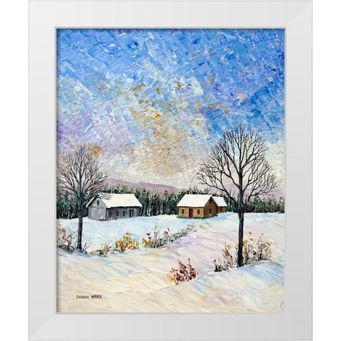 Snowscape White Modern Wood Framed Art Print by Mark, Sharon