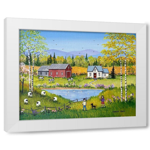 Spring Dream White Modern Wood Framed Art Print by Mark, Sharon
