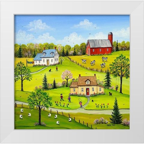 The Way We Were White Modern Wood Framed Art Print by Mark, Sharon