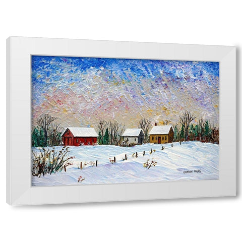 Warm Glow White Modern Wood Framed Art Print by Mark, Sharon