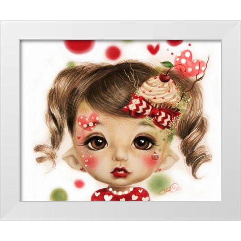 Sabrina - MunchkinZ Elf White Modern Wood Framed Art Print by Sheena Pike Art