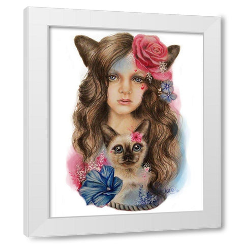 Sweetheart - Only Friend In The World White Modern Wood Framed Art Print by Sheena Pike Art