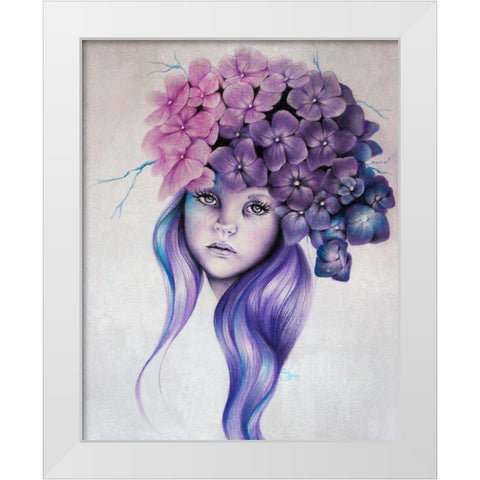 Hydrangea - Pixie Blossoms White Modern Wood Framed Art Print by Sheena Pike Art