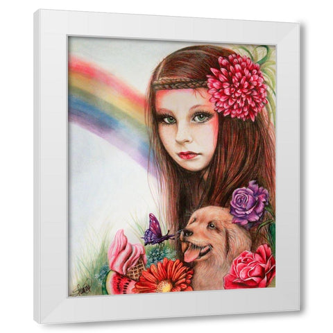 Summer - Seasons Series White Modern Wood Framed Art Print by Sheena Pike Art