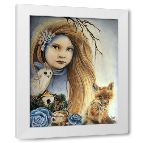 Winter - Seasons Series White Modern Wood Framed Art Print by Sheena Pike Art