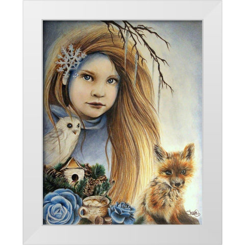 Winter - Seasons Series White Modern Wood Framed Art Print by Sheena Pike Art