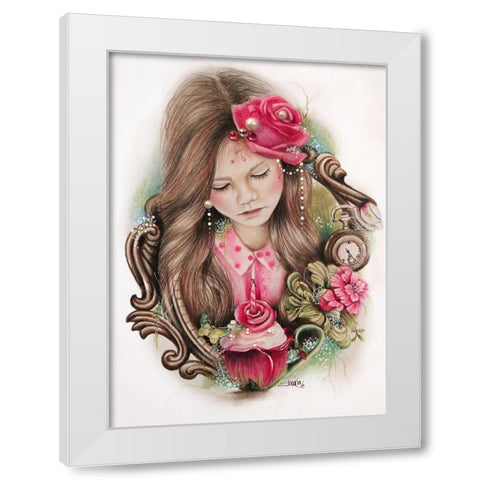 Make a Wish - Tea Series White Modern Wood Framed Art Print by Sheena Pike Art