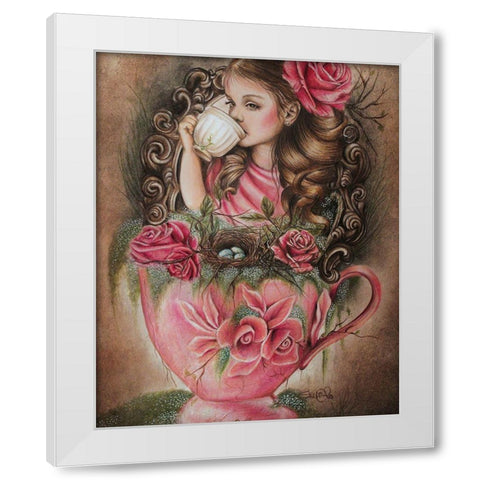 Porcelain - Tea Series White Modern Wood Framed Art Print by Sheena Pike Art