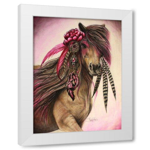 Magenta Warrior White Modern Wood Framed Art Print by Sheena Pike Art