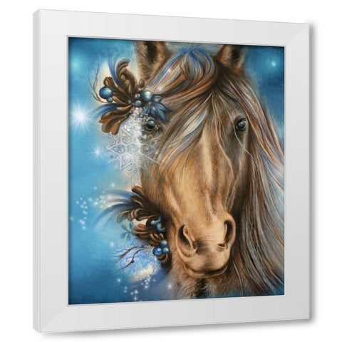 Pretty Blue White Modern Wood Framed Art Print by Sheena Pike Art