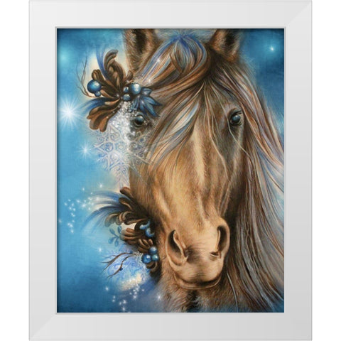 Pretty Blue White Modern Wood Framed Art Print by Sheena Pike Art