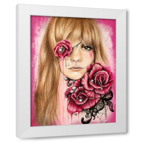 Sullenly Sweet - Malevolent Collection White Modern Wood Framed Art Print by Sheena Pike Art
