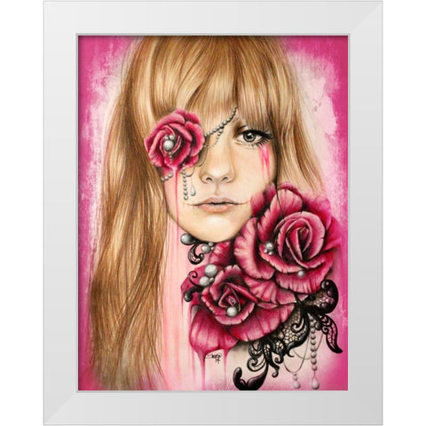 Sullenly Sweet - Malevolent Collection White Modern Wood Framed Art Print by Sheena Pike Art