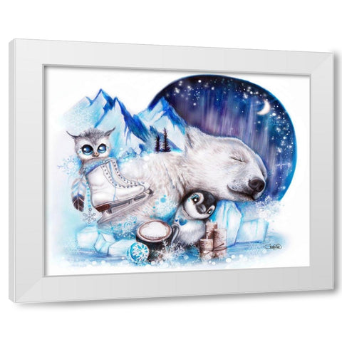 Dreaming of Winter White Modern Wood Framed Art Print by Sheena Pike Art